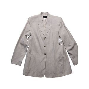 Vintage Academia Style Linen Blend Blazer Oversized Boyfriend Fit SZ 20 NOS 90's